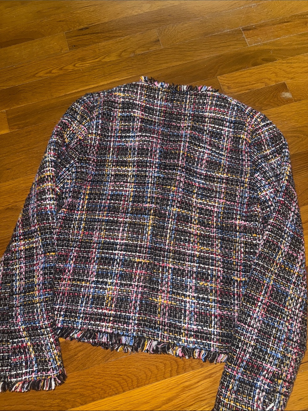 Halogen Multi Tweed Frayed-Trim Jacket - Picture 4 of 4
